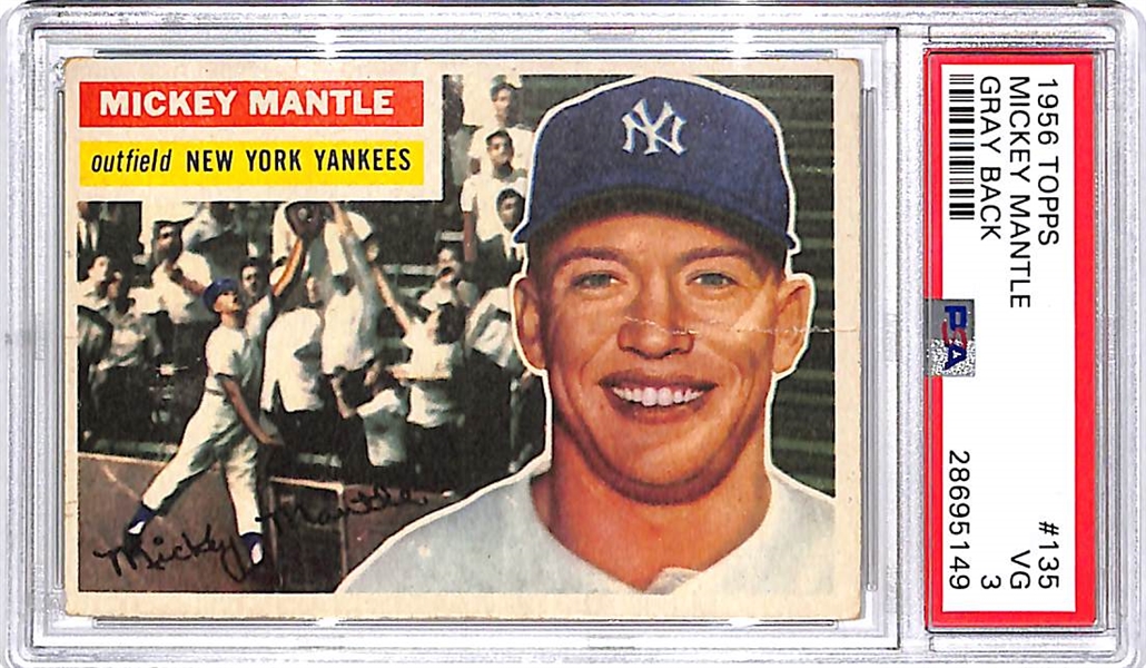 1956 Topps Mickey Mantle Baseball Card - PSA 3