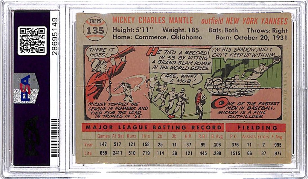 1956 Topps Mickey Mantle Baseball Card - PSA 3
