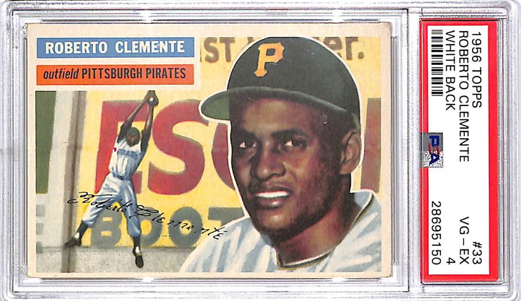 1956 Topps Roberto Clemente Baseball Card - PSA 4
