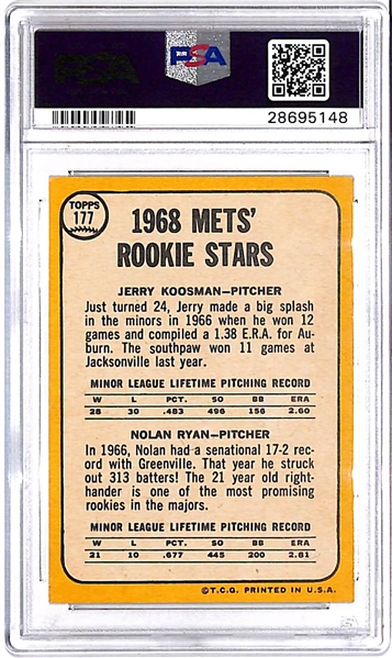 1968 Topps Nolan Ryan/Koosman Rookie Card - PSA 3