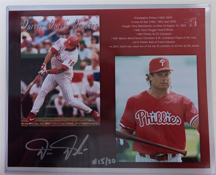  Darren Daulton Autographed Memorabilia Lot