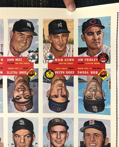 Lot of 3 - Uncut Sheets of 1991 Topps 1953 Archives Set