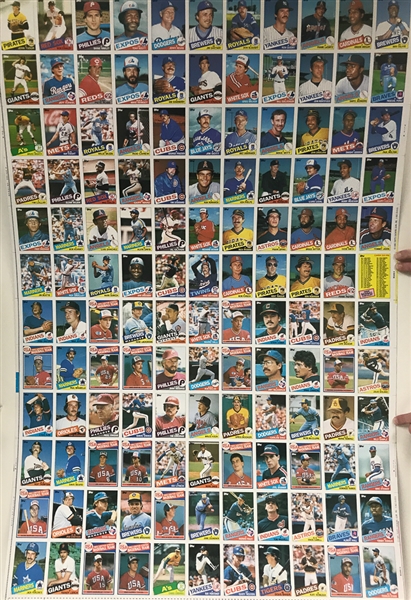1985 Topps Uncut Sheet w. Mark McGwire Rookie Card