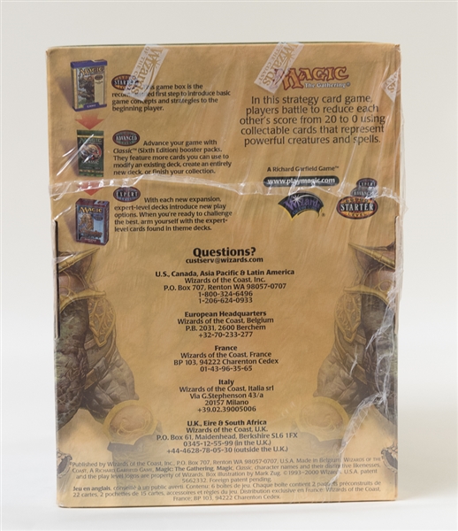Sealed 2000 Magic the Gathering Display Box - w. 6 Sealed Game Sets Included