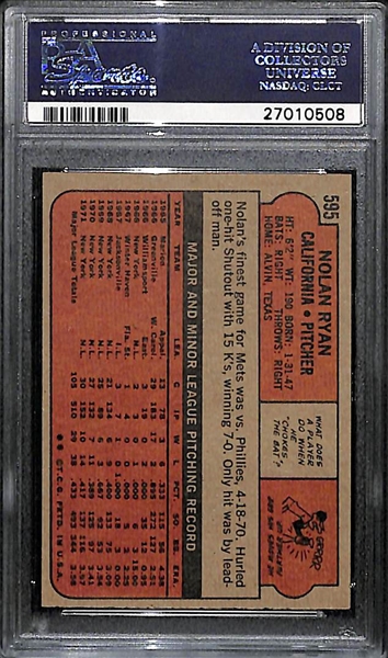 1972 Topps Nolan Ryan (Angels) Card #595 Graded PSA 8 (NM-Mint)