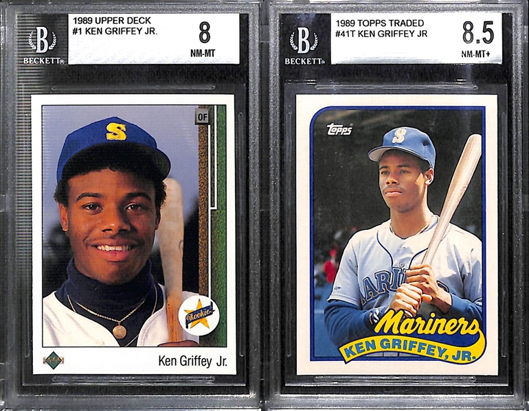 Lot of (23) Graded Baseball Cards w/ 1989 UD Griffey Jr, 2013 Bowman Chrome Carlos Correa, +