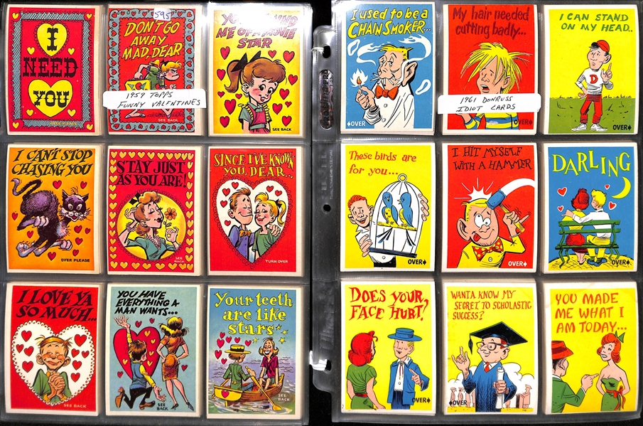 1959 Topps Funny Valentine Set and 1961 Donruss Idiot Card Set