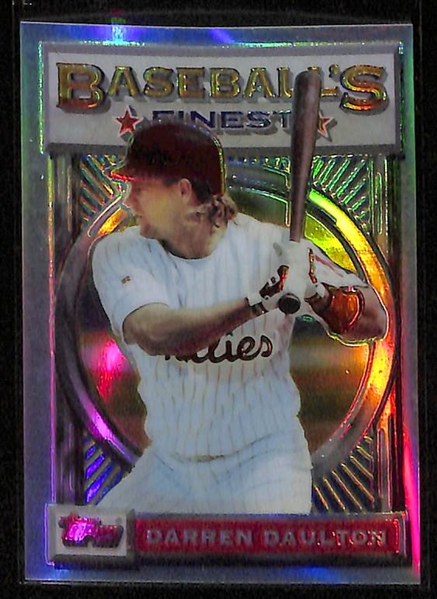 1993 Topps Finest Refractor Lot of (5) w/ Frank Thomas, Darren Daulton, Alan Trammell, Delino DeShields, and Kevin Mitchell.