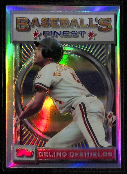 1993 Topps Finest Refractor Lot of (5) w/ Frank Thomas, Darren Daulton, Alan Trammell, Delino DeShields, and Kevin Mitchell.