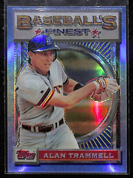 1993 Topps Finest Refractor Lot of (5) w/ Frank Thomas, Darren Daulton, Alan Trammell, Delino DeShields, and Kevin Mitchell.