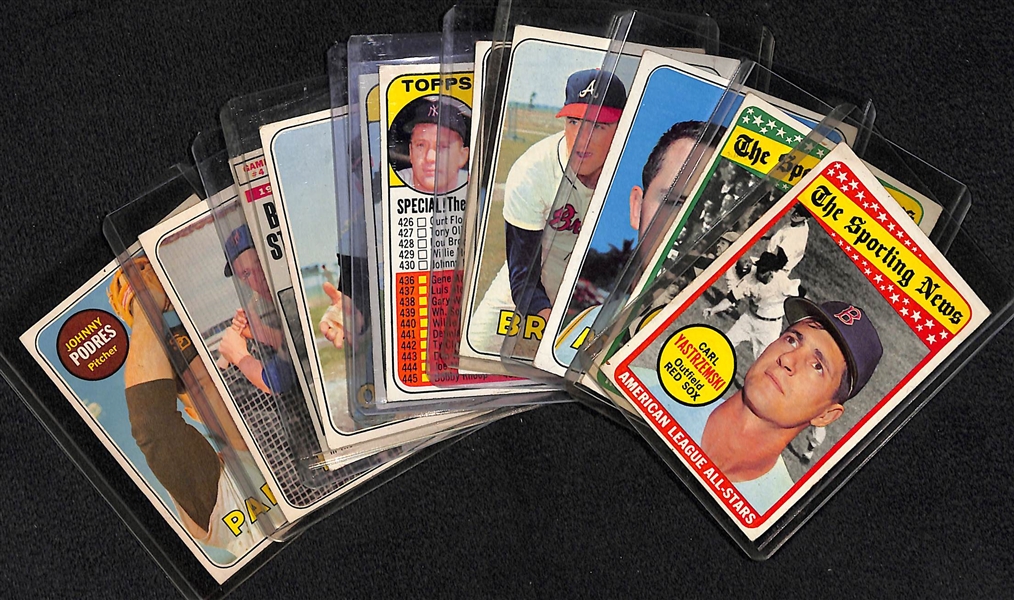 Lot of 275 - 1969 Assorted Topps Baseball Cards w. Yastrzemski AS Card