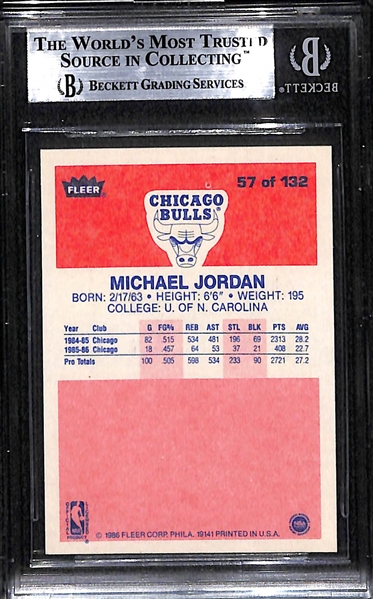 1986-87 Fleer Michael Jordan Rookie Card (#57) - Graded BGS 8.5 NM-Mint+