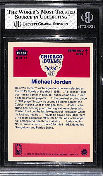1986-87 Fleer Michael Jordan Rookie Sticker Graded BGS 7.5 NM+