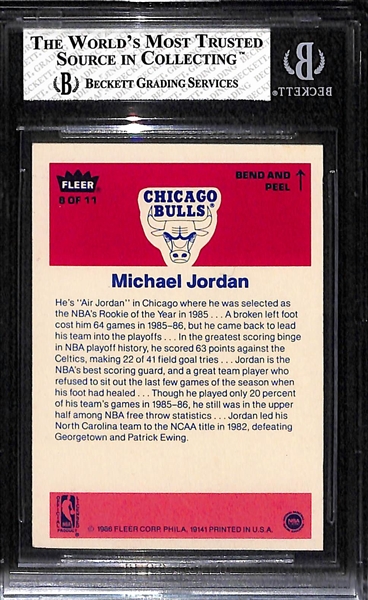 1986-87 Fleer Michael Jordan Rookie Sticker Graded BGS 6.5 EX-MT+