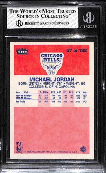 1986-87 Fleer Michael Jordan Rookie Card (#57) Graded BGS 7.5 (NM+)