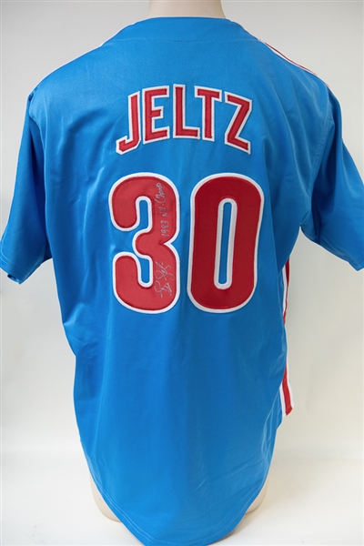 Steve Jeltz Signed Phillies Jersey 