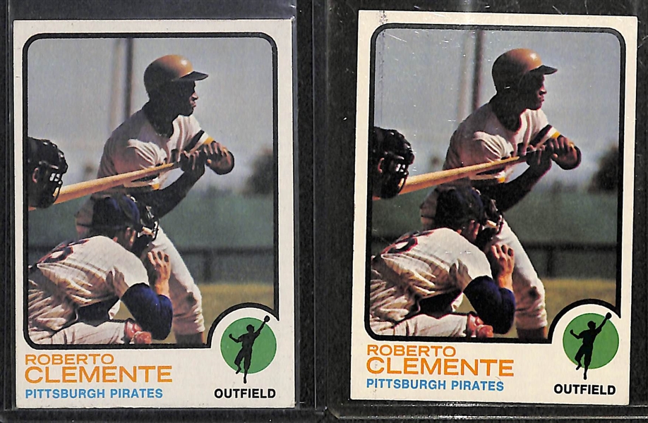 Lot of 450+ 1973-74 Topps Baseball Cards w. 1973 Roberto Clemente (2)