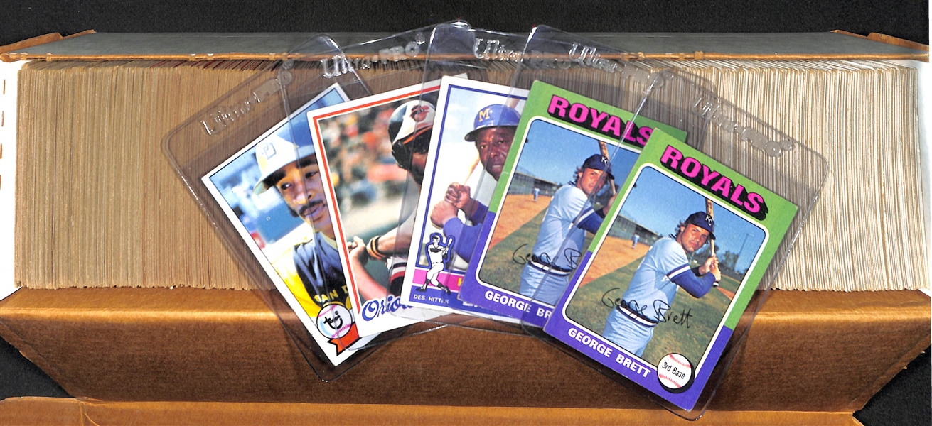Lot of 600+ Topps Baseball Cards from 1974 - 1979 w. 1975 George Brett Rookie Cards (2)