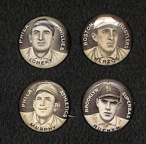 Lot of (4) P2 1910-1912 Sweet Caporal Pins