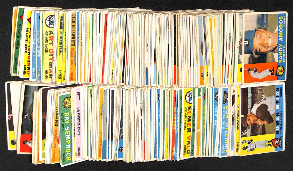 Lot of 250+ Assorted 1960 Topps Baseball Cards