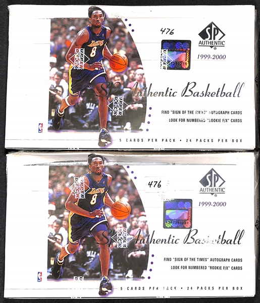 Lot of (2) 1999-2000 Upper Deck SP Authentic Basketball Sealed Hobby Boxes