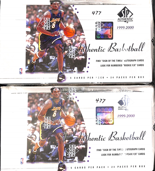 Lot of (2) 1999-2000 Upper Deck SP Authentic Basketball Sealed Hobby Boxes