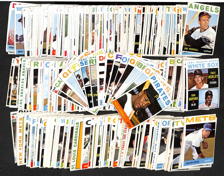 Lot of 410 Different 1964 Topps Baseball Cards w. Willie Stargell & 41 High Numbers