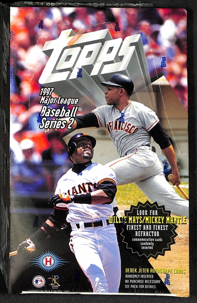 Lot of 3 Sealed Wax Hobby Boxes - 1997 Stadium Club Baseball Series 2, 1997 Topps Baseball Series 2, 1998 Topps Baseball Series 2