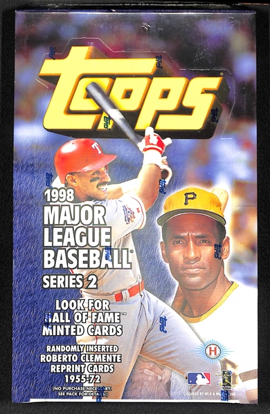 Lot of 3 Sealed Wax Hobby Boxes - 1997 Stadium Club Baseball Series 2, 1997 Topps Baseball Series 2, 1998 Topps Baseball Series 2