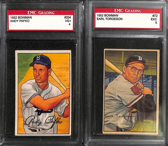 Lot of 17 Baseball & Football Cards w. 1952 Bowman Andy Pafko