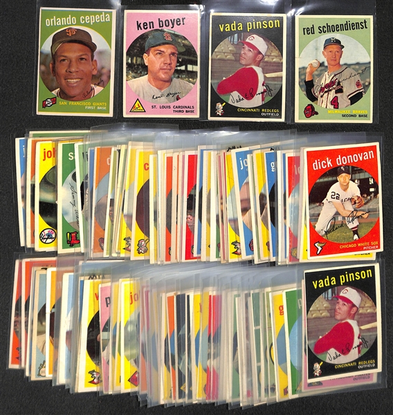 Lot of 90 - 1959 Topps Baseball Cards w. Orlando Cepeda