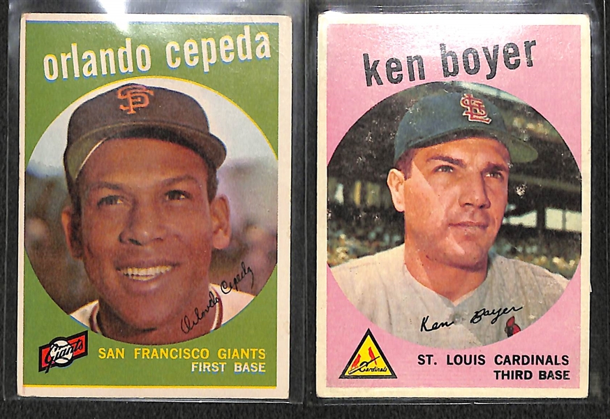 Lot of 90 - 1959 Topps Baseball Cards w. Orlando Cepeda