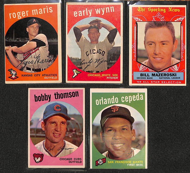 Lot of 84 - 1959 Topps Baseball Cards w. Roger Maris (2nd Year)