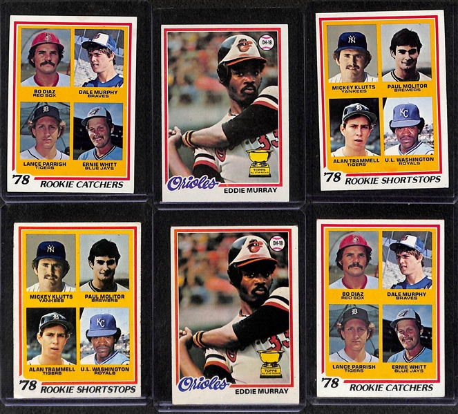 Lot of 2 - 1978 Topps Baseball Card Complete Sets - 726 Cards Each Set w. Eddie Murray Rookie Cards