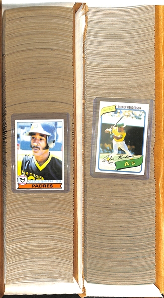 1979 & 1980 Topps Baseball Card Complete Sets w. Ozzie Smith RC & Rickey Henderson RC