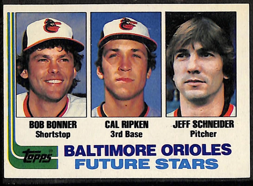 Lot of 3 Complete Sets - 1981 Fleer Baseball, 1981 Topps Baseball, 1982 Topps Baseball w. 1982 Cal Ripken Jr Rookie Card