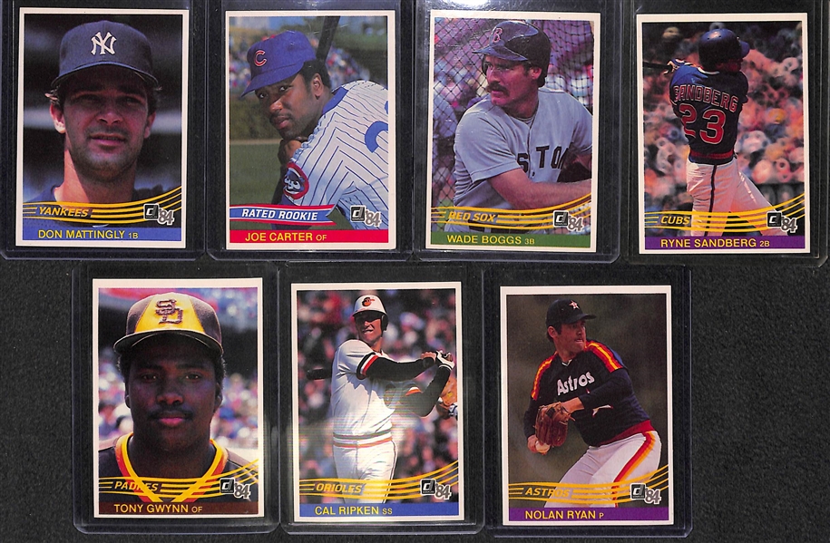 1984 Donruss Baseball Complete Set w. Mattingly Rookie Card - 660 Card Set