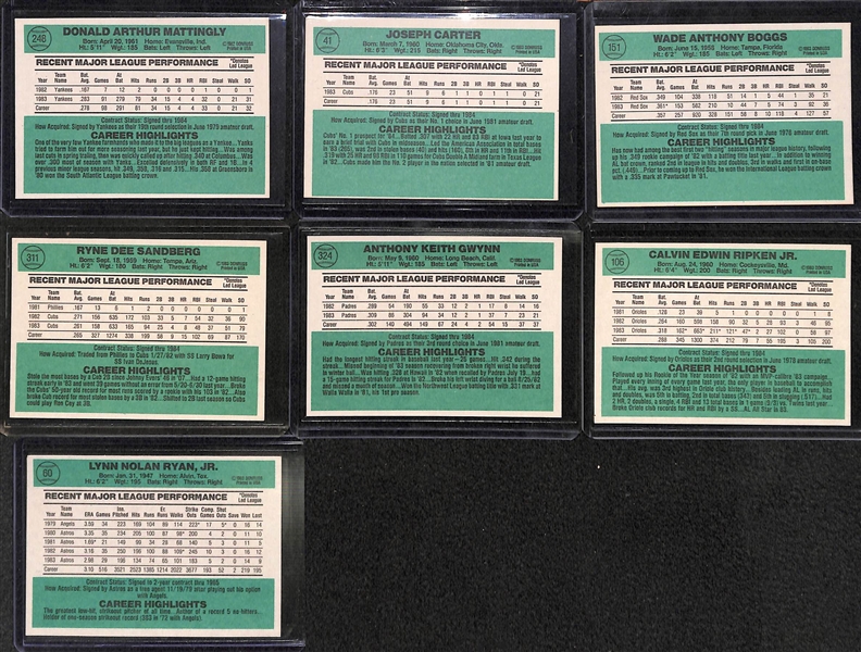 1984 Donruss Baseball Complete Set w. Mattingly Rookie Card - 660 Card Set