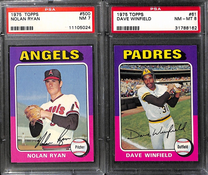 1975 Topps Baseball Card Complete Set of 660 Cards w. Yount RC PSA 7 & Brett RC PSA 7