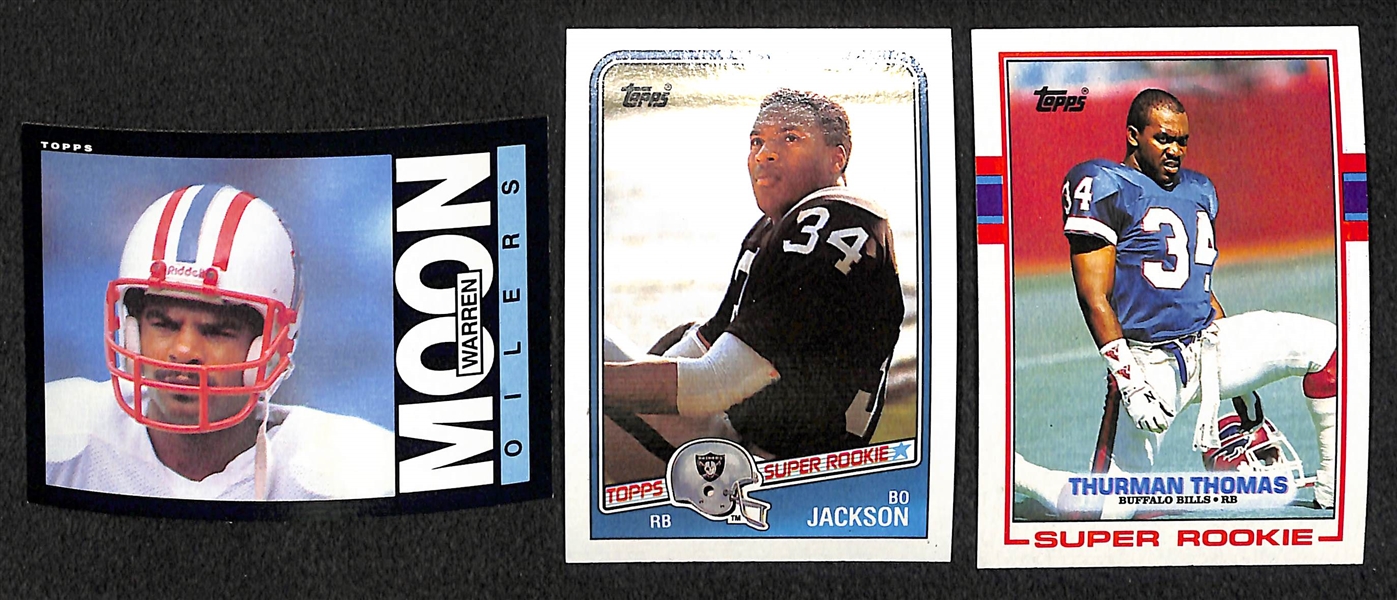  Lot of 3 Topps Football Complete Sets of 396 Cards - 1985, 1988, 1989 w. 1985 Warren Moon Rookie Card