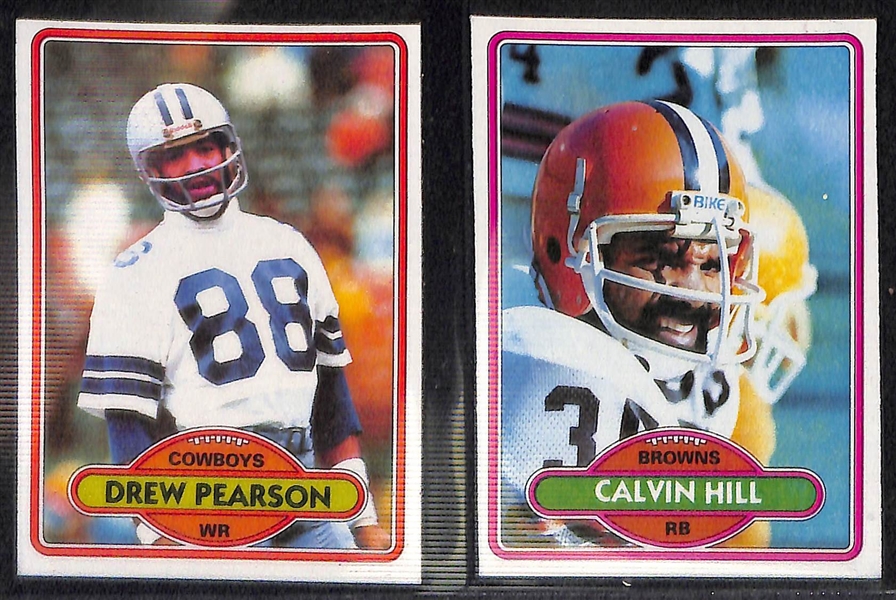 Lot of 800+ Assorted 1980 Topps Football Cards w. Stars