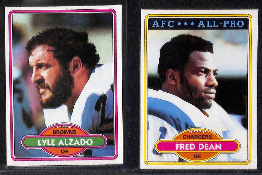 Lot of 800+ Assorted 1980 Topps Football Cards w. Stars