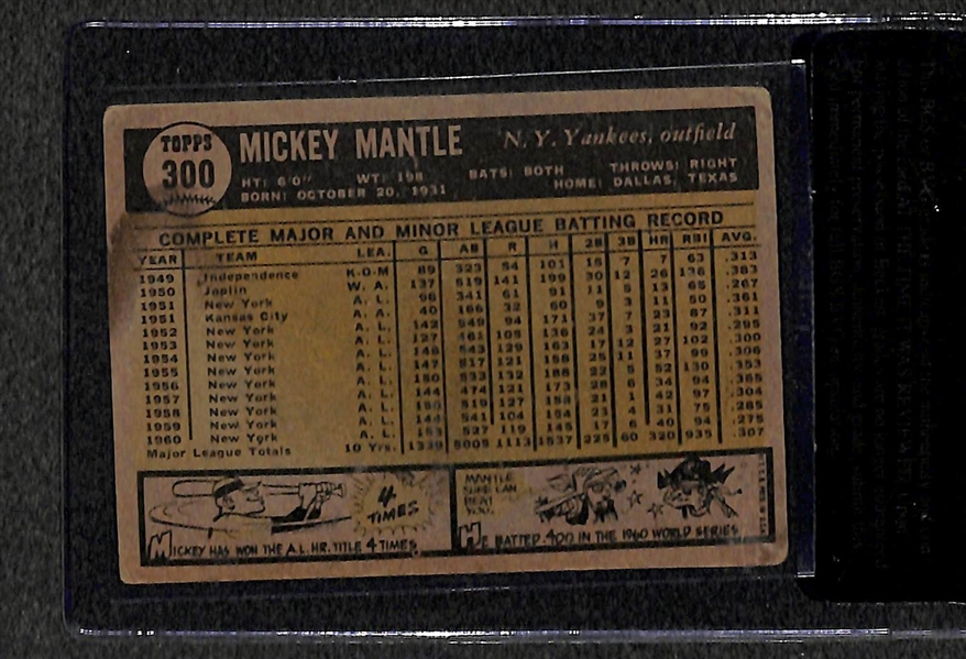 1961 Topps Mickey Mantle (#300) Graded BGS Raw 2.0