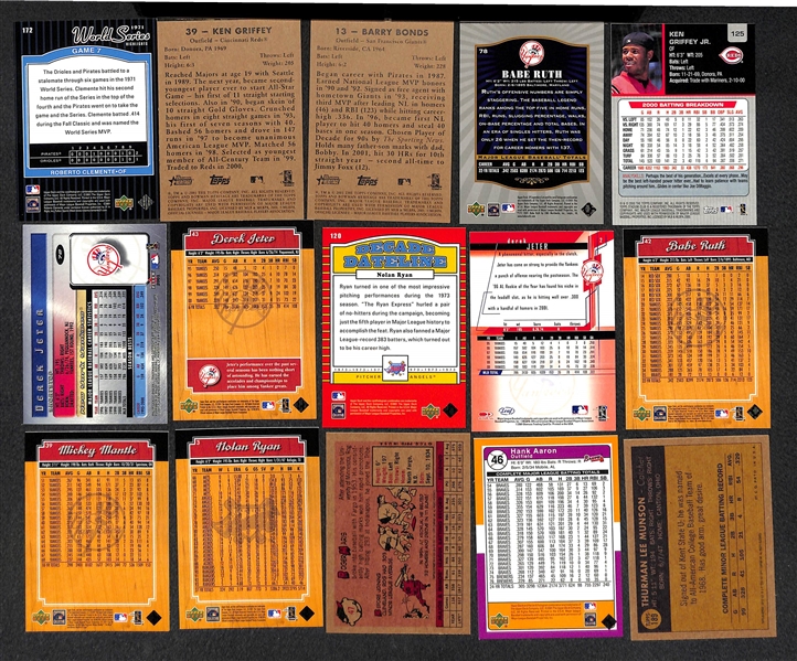 Lot of Over 400 Baseball Cards - Mostly Stars & Inserts from 2000 & 2001 - w. Clemente