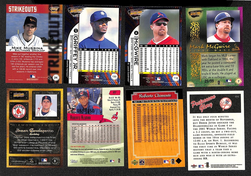 Lot of Over 400 Baseball Cards - Mostly Stars & Inserts from 2000 & 2001 - w. Clemente