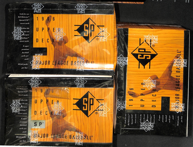 Lot of (7) 1996 Upper Deck SP Baseball Hobby Boxes (Unopened/Sealed)