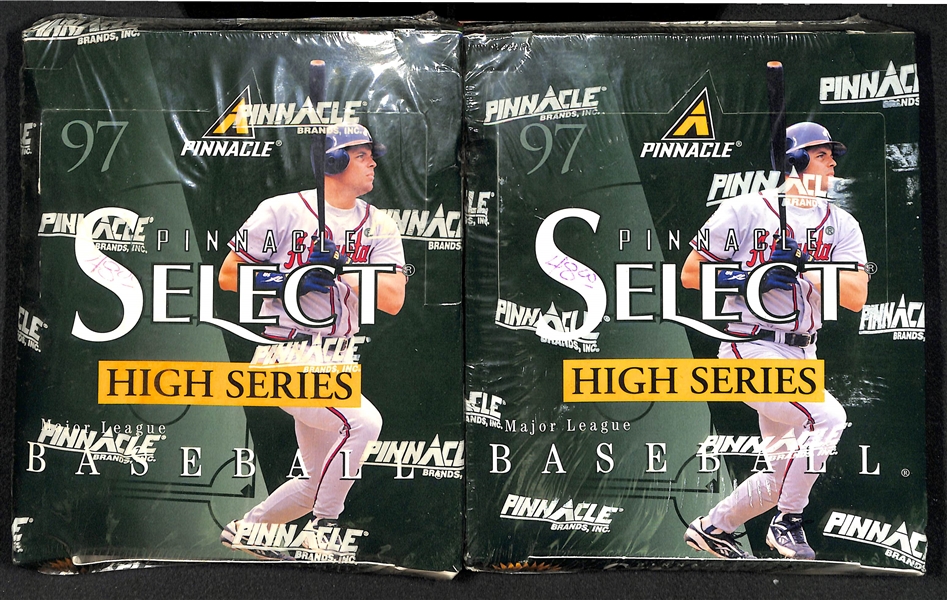 Lot of (5) Unopened/Sealed Baseball Hobby Boxes (1996-1997) inc. 1996 Select, (2) 1997 Pinnacle Select High Number Series, and (2) 1997 Pinnacle Private Stock