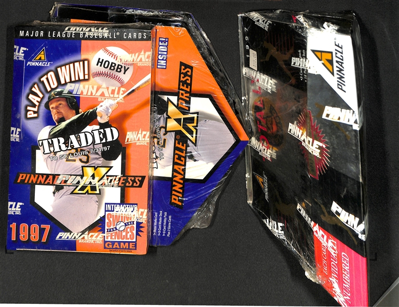 Lot of (3) 1997 Pinnacle Unopened/Sealed Baseball Boxes including RARE 1997 Totally Certified Hobby Box