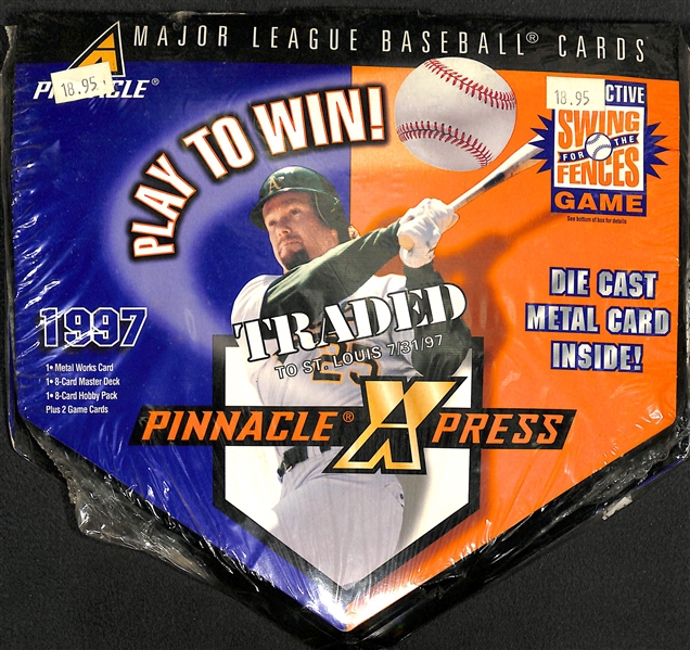 Lot of (3) 1997 Pinnacle Unopened/Sealed Baseball Boxes including RARE 1997 Totally Certified Hobby Box