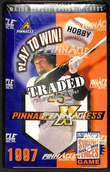 Lot of (3) 1997 Pinnacle Unopened/Sealed Baseball Boxes including RARE 1997 Totally Certified Hobby Box
